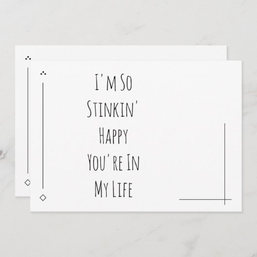 Simpel: "Ik ben zo blij dat je in mijn leven bent" (Voorkant / Achterkant)