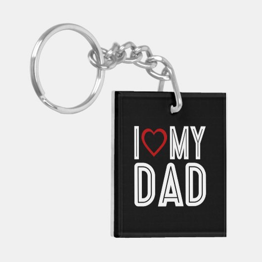 Simpel Ik Hart Liefde Mijn Vader Typografie | SLEU Sleutelhanger (Voorkant Links)