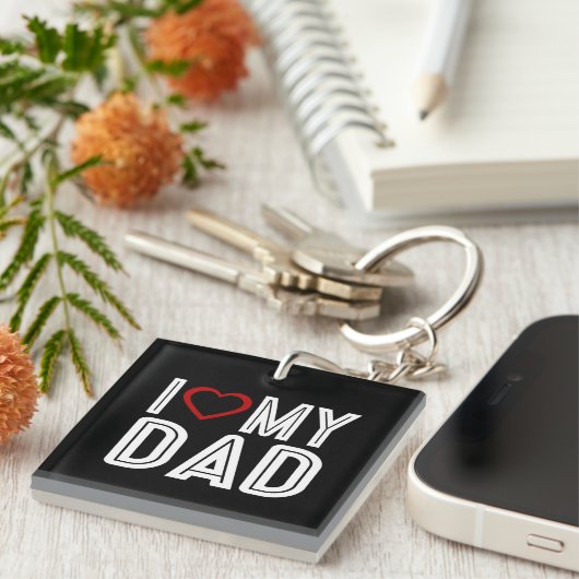 Simpel Ik Hart Liefde Mijn Vader Typografie | SLEU Sleutelhanger (Voorkant Rechts)