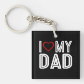 Simpel Ik Hart Liefde Mijn Vader Typografie | SLEU Sleutelhanger (Voorkant)