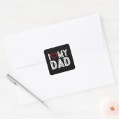 Simpel Ik Hart Liefde Mijn Vader Typografie | STIC Vierkante Sticker (Envelop)