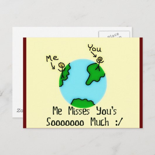 Simpel, ik mis je briefkaart (Voorkant / Achterkant)