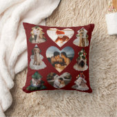 Simpel kerstboom en hart foto op rood kussen (Deken)