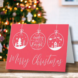 Simpel Kerstmis Merry And Bright Feestdagen Kaart