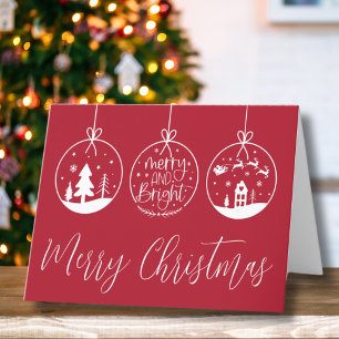 Simpel Kerstmis Merry And Bright Feestdagen Kaart