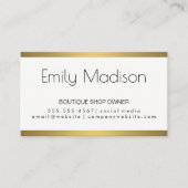 Simpel Klassiek en Elegant / Gouden Luxe Metaal Tr Visitekaartje (Voorkant)