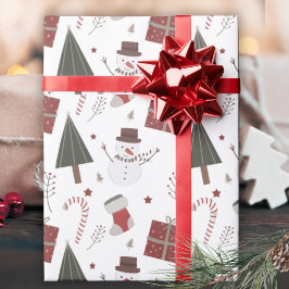 Simpel Klassiek Landelijk Kerstmis Nostalgisch  Cadeaupapier