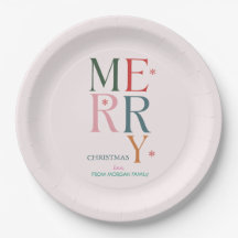 Simpel Kleurrijk Prettig Kerstfeest Roze