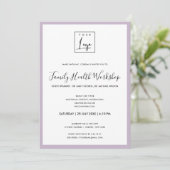 SIMPEL LILAC LAVENDER UW LOGO WORKSHOP EVENEMENT KAART (Staand voorkant)