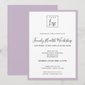 SIMPEL LILAC LAVENDER UW LOGO WORKSHOP EVENEMENT KAART (Voorkant / Achterkant)
