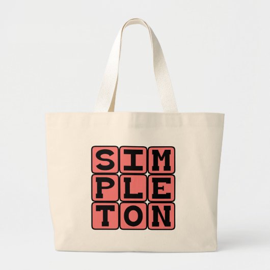 Simpel mens, Eenvoudig persoon Grote Tote Bag (Voorkant)