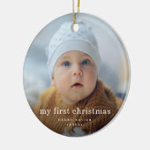 Simpel Mijn Eerste Kerst Baby Foto Keramisch Ornament (Links)