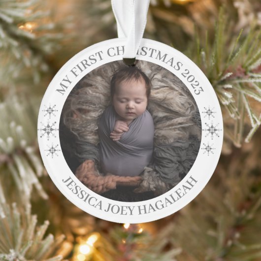 Simpel Mijn Eerste Kerstmis Gepersonaliseerde Baby Ornament (Boom)