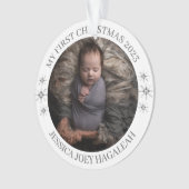 Simpel Mijn Eerste Kerstmis Gepersonaliseerde Baby Ornament (voorkant)