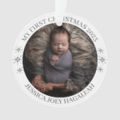 Simpel Mijn Eerste Kerstmis Gepersonaliseerde Baby Ornament (voorkant)
