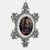 Simpel Mijn Eerste Kerstmis Gepersonaliseerde Baby Tin Sneeuwvlok Ornament (Links)