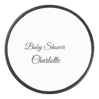 SIMPEL MINIMAAL.CUTIE VOEG NAAM TOE BABY baby show Hockey Puck