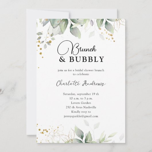 Simpel, minimaal eucalyptusVrijgezellenfeest Kaart (Voorkant)