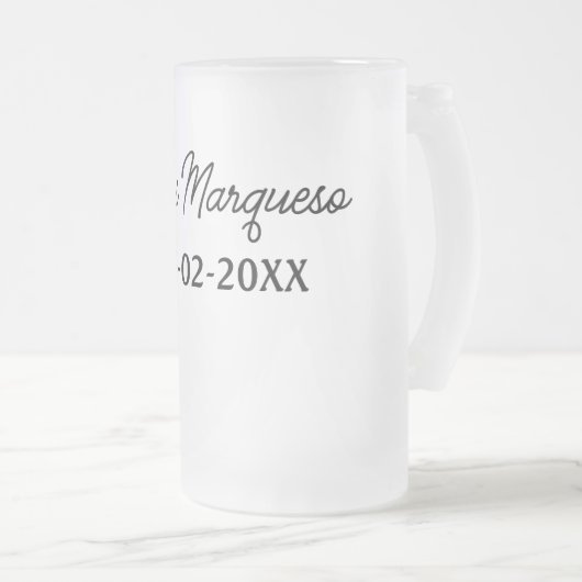 simpel minimaal monogram: matglas bierpul (Voorkant rechts)