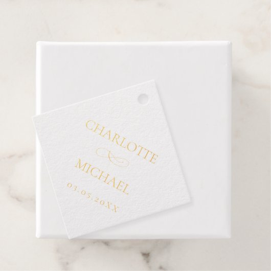 Simpel, minimale folie bedankjes labels (Met doos)