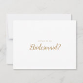 Simpel minimalistisch|Goud word je mijn bruidsmeis Notitiekaartje (Voorkant)