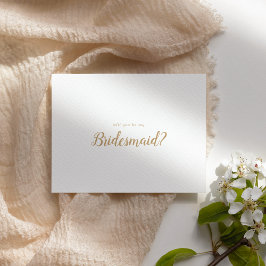 Simpel minimalistisch|Goud word je mijn bruidsmeis Notitiekaartje