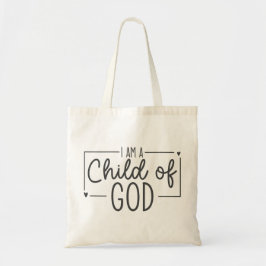 Simpel Minimalistisch Ik ben een Kind van God Canv Tote Bag