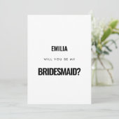 Simpel minimalistisch Wil je mijn bruidsmeisje kaa Kaart (Staand voorkant)