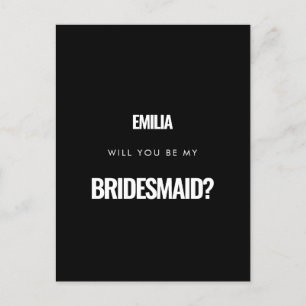 Simpel minimalistisch Wil je mijn bruidsmeisje zij Briefkaart