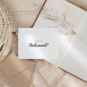 Simpel minimalistisch zal je mijn bruidsmeisje zij notitiekaartje
