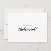 Simpel minimalistisch zal je mijn bruidsmeisje zij notitiekaartje (Voorkant)