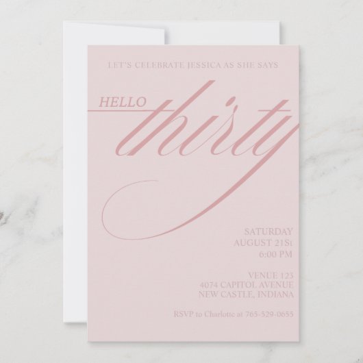 Simpel Modern 30e Verjaardag Kaart (Voorkant)