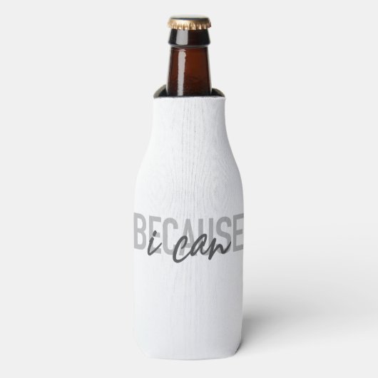 Simpel, modern, cool, urban ontwerp Omdat ik kan Flesjeskoeler (Fles Voorkant)