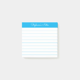 Simpel Modern Hemelblauw Persoonlijk Gelinieerd Post-it® Notes
