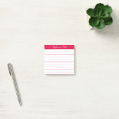Simpel Modern Kersenrood Persoonlijk Gelinieerd Post-it® Notes (Kantoor)