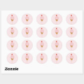 Simpel, Modern & Leuk Klassiek Ijsje Design Ronde Sticker (Vel)