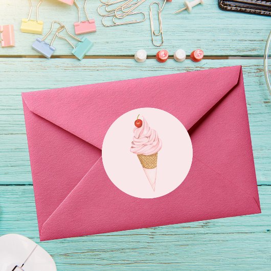 Simpel, Modern & Leuk Klassiek Ijsje Design Ronde Sticker