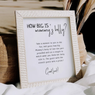 Simpel Modern Neutraal Hoe groot is de buik van ma Poster