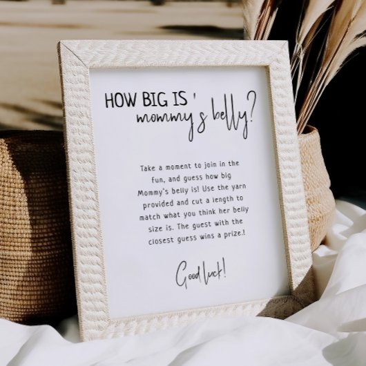 Simpel Modern Neutraal Hoe groot is de buik van ma Poster