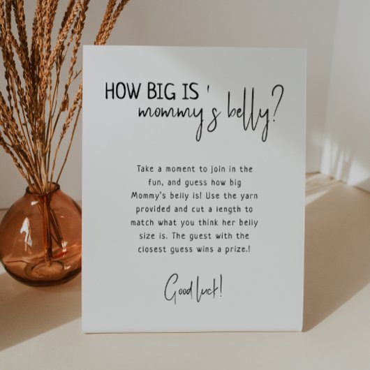 Simpel Modern Neutraal Hoe groot is de buik van ma Reclamebord Met Voetstuk