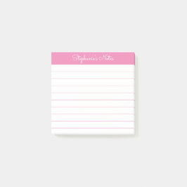 Simpel Modern Roze Persoonlijke Gelijnde Post-it® Notes