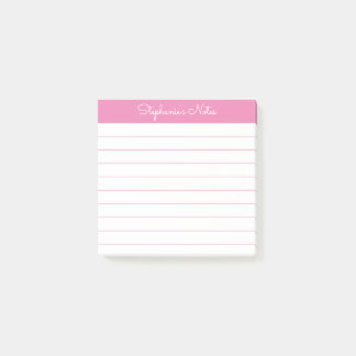 Simpel Modern Roze Persoonlijke Gelijnde Post-it® Notes
