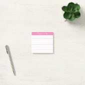 Simpel Modern Roze Persoonlijke Gelijnde Post-it® Notes (Kantoor)