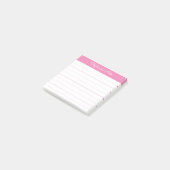 Simpel Modern Roze Persoonlijke Gelijnde Post-it® Notes (Schuin)