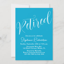 Simpel Modern Schrift Aqua Blauw Pensioen Kaart