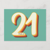 Simpel Moderne Retro Groovy 21e Verjaardag Briefkaart (Voorkant)