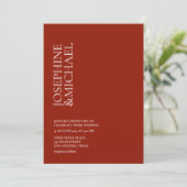 Simpel Moderne Voornaam Warmrood Kaart (Staand voorkant)