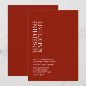 Simpel Moderne Voornaam Warmrood Kaart (Voorkant / Achterkant)