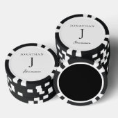 simpel monogram groomsman elegant script poker chips (Opstapeling)