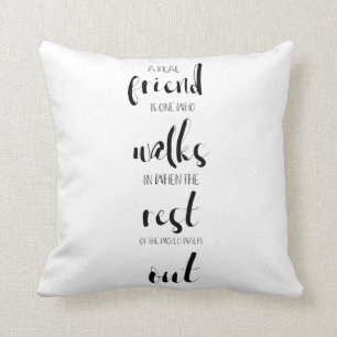 simpel mooie echte vriendschap citeert inspirerend kussen